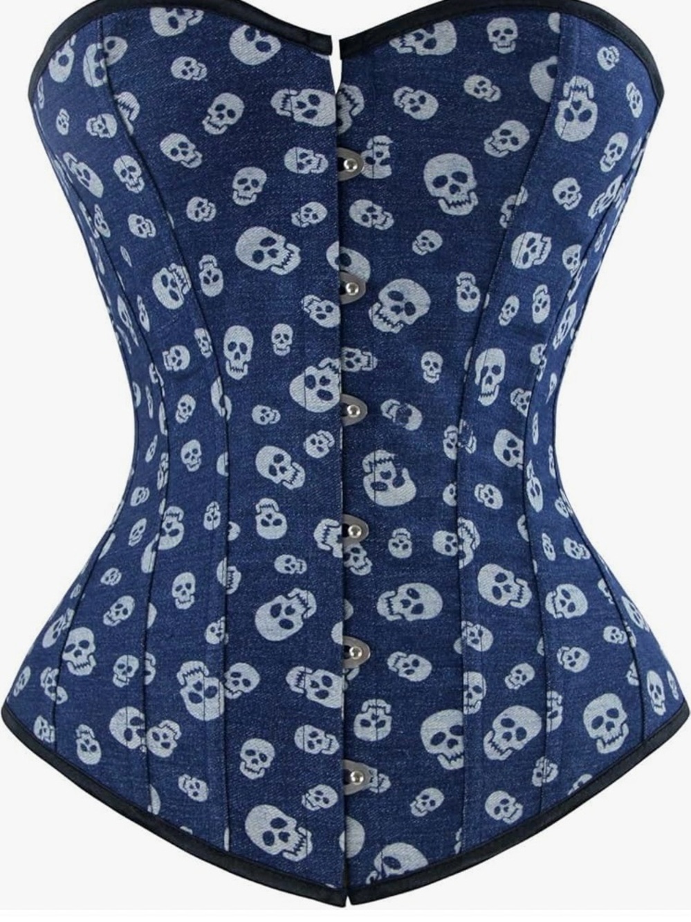 Blue Skull Print Waist Cincher Corset - Women's Shapewear